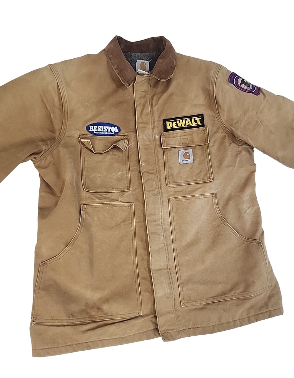 Carhartt C04BRN Duck Ranch Chore Coat Blanket Lined Size XL Jacket NRA Patch
